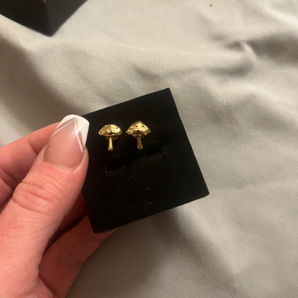 Coach Gold Mushroom Stud Earrings